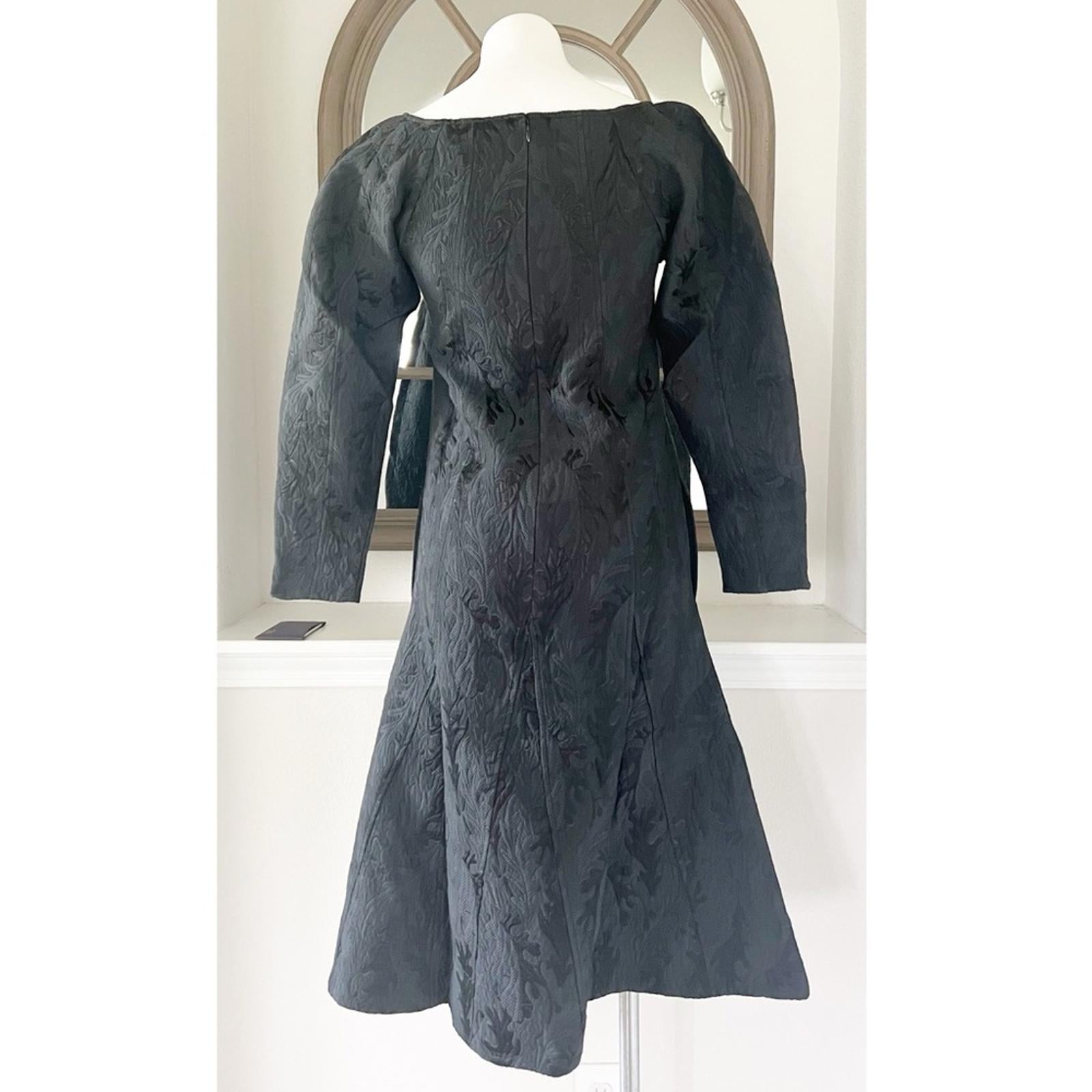 WhoWhatWear Madeline Puff-Sleeve Jacquard Silk Blend Dress, Size XS New w/Tag