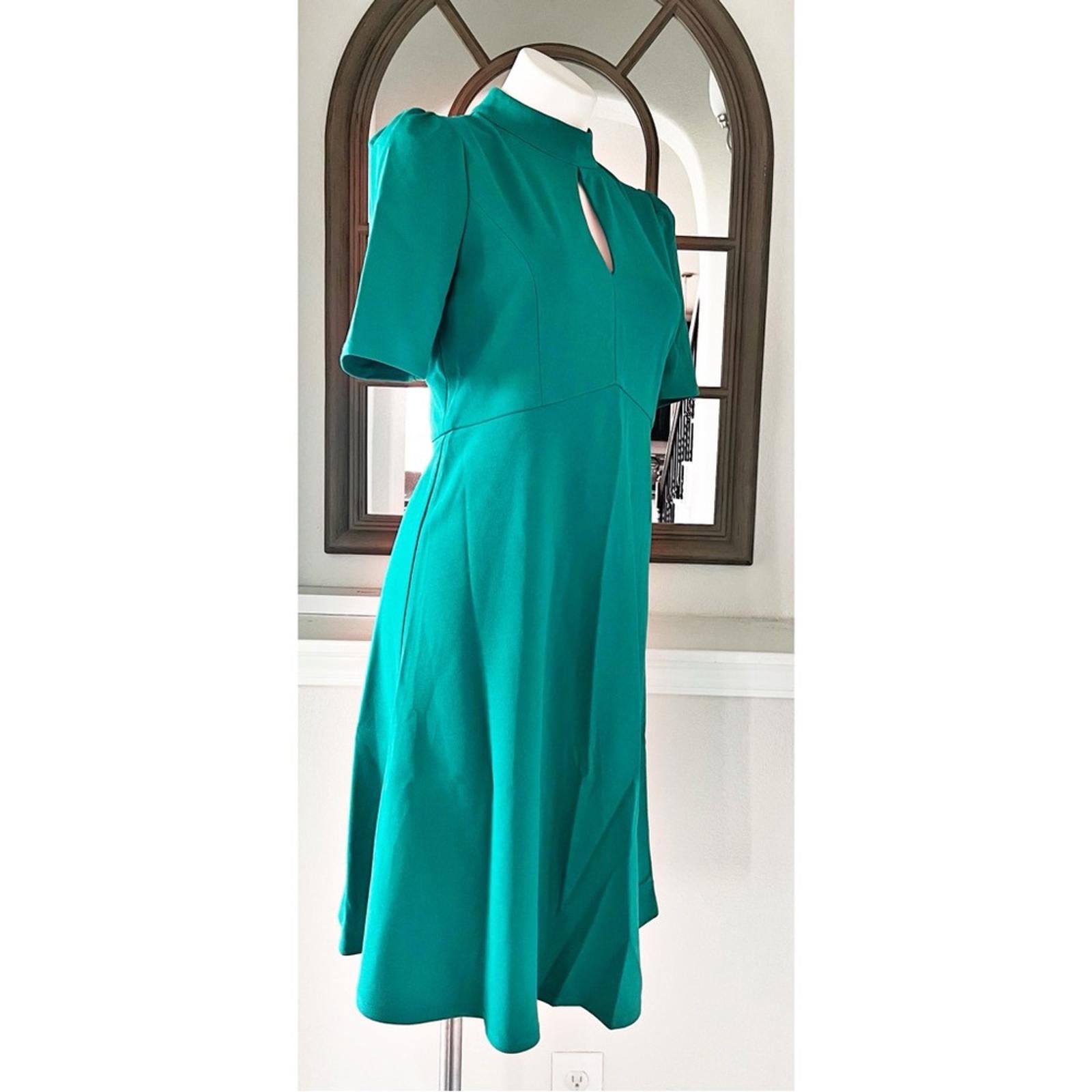 NEW London Times Keyhole Short Sleeve Fit & Flare Crepe Dress Size 8 Retail $118