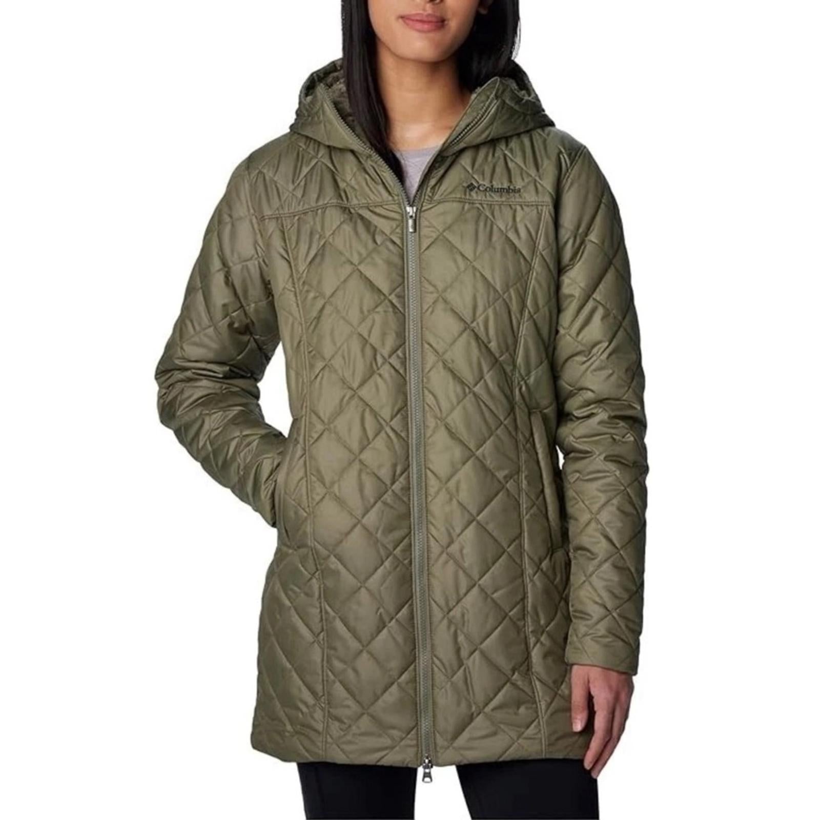 Columbia Copper Crest Hooded Fleece-Lined Mid-Length Coat in Green, NWT, Size S
