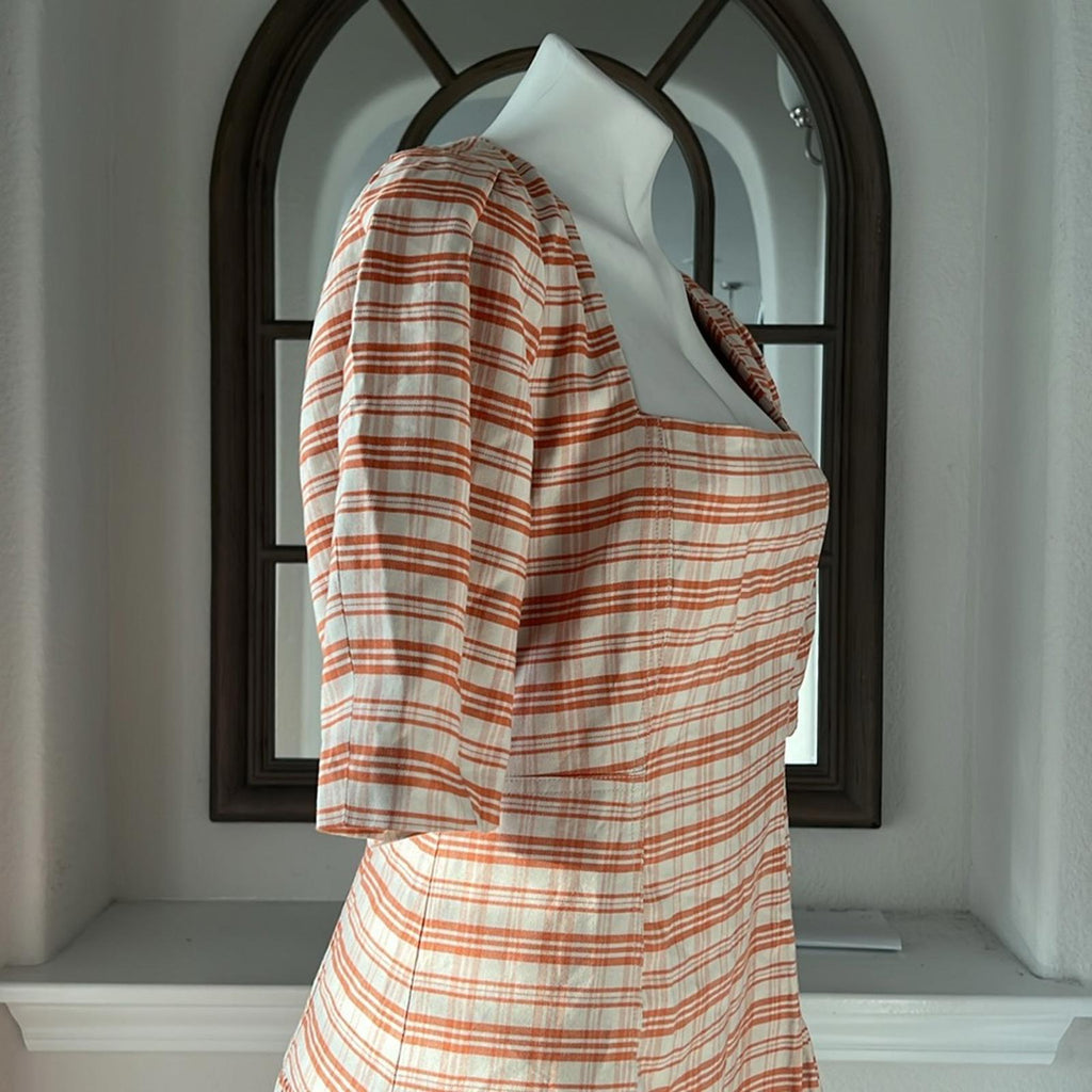 Jonathan Simkhai Greer Tailored Plaid Button-Front Maxi Dress, Size 6 NWT $595