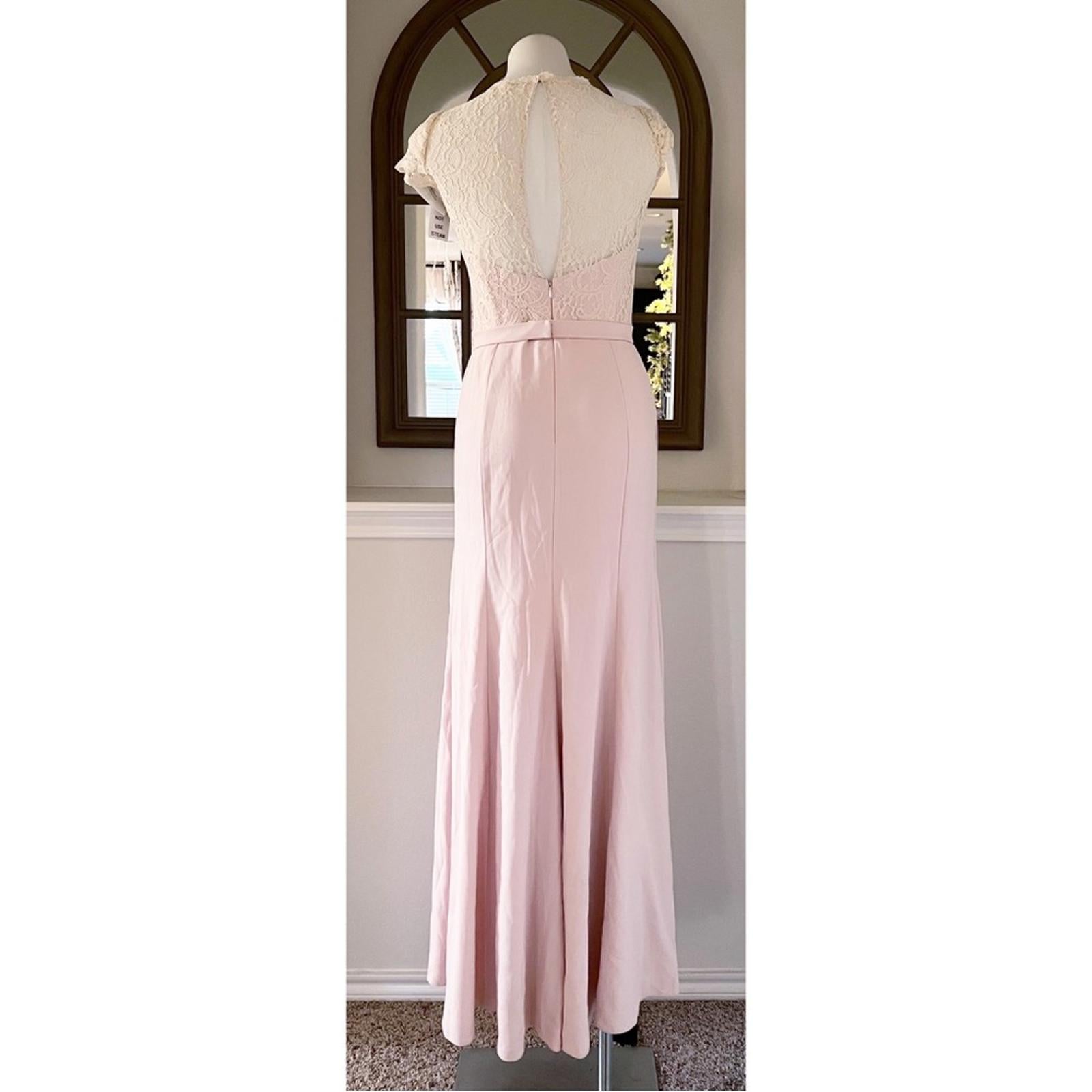 Jenny Packham Lace & Crepe Column Gown in Blush Pink, Size 4, New w/Tag $290