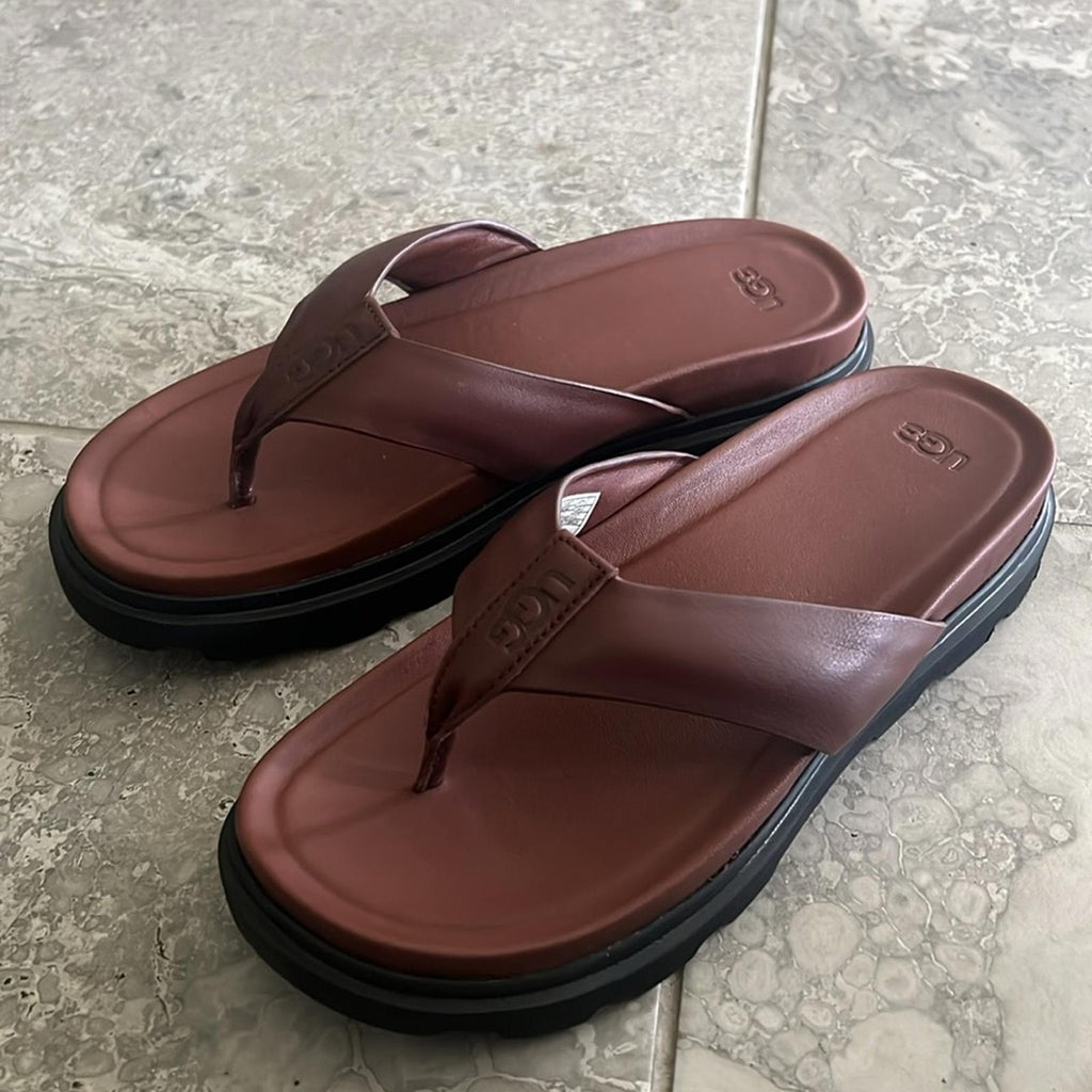 UGG Men's Capitola Flip California Sandals in Cognac Brown, NWT, Size 10