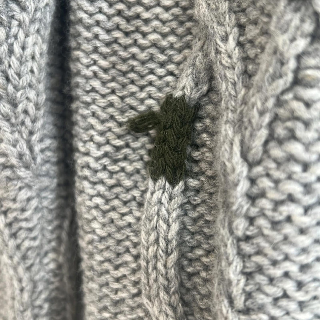 Officine Générale Marco Cable Knit Intarsia Sweater, Size S, NEW (Made in Italy)