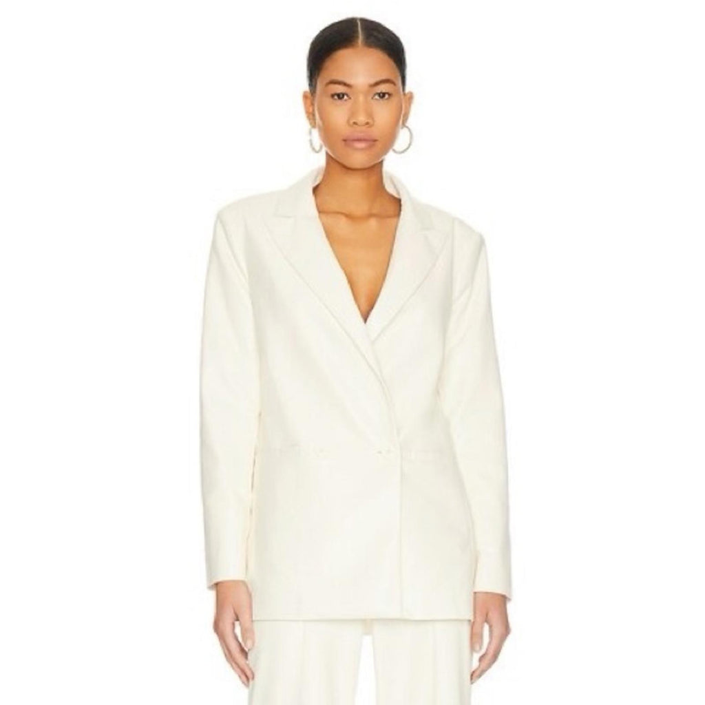Alice+Olivia Warm One-Button Faux Leather Blazer, Size 4 New w/Tag $495 SOLD OUT