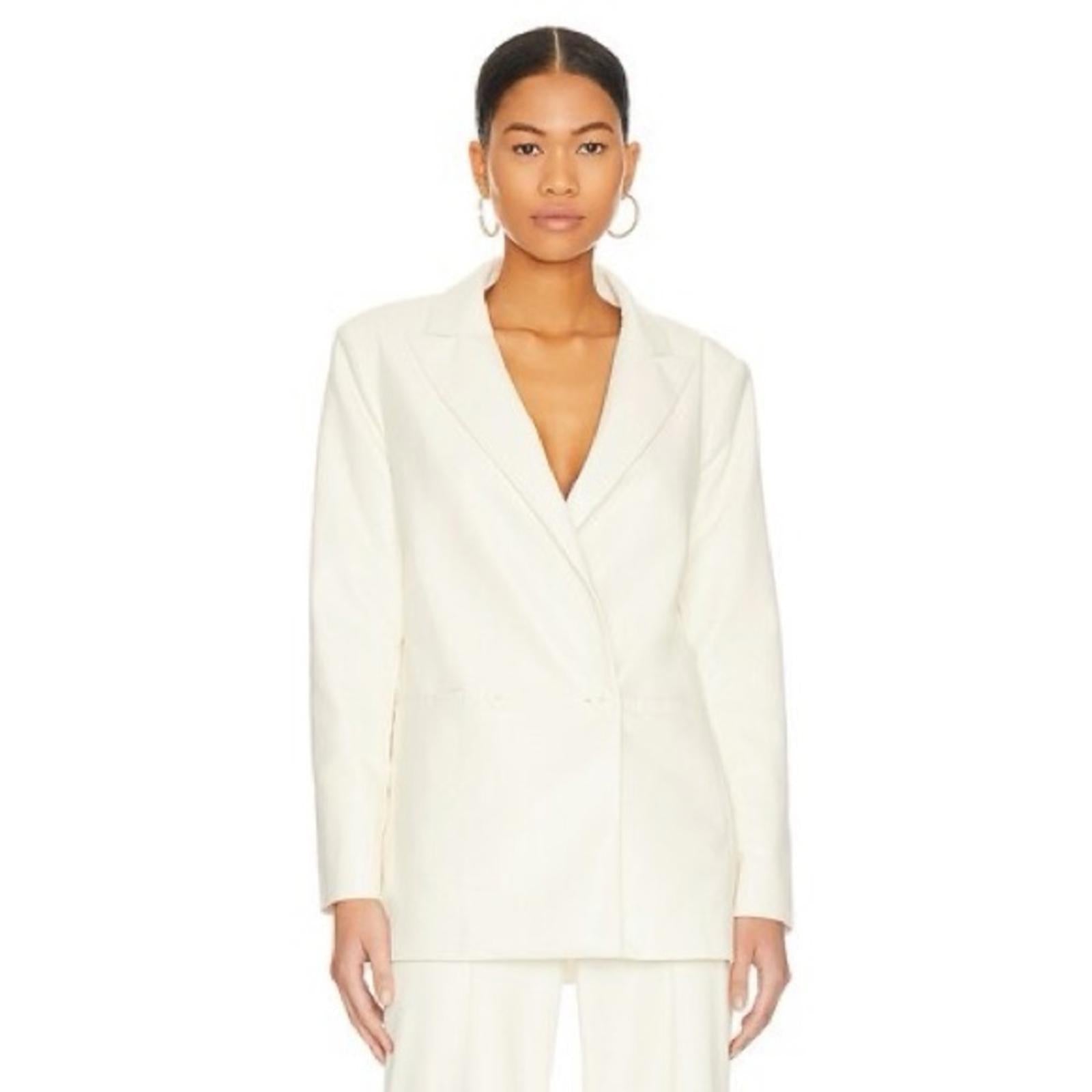 Alice+Olivia Warm One-Button Faux Leather Blazer, Size 4 New w/Tag $495 SOLD OUT