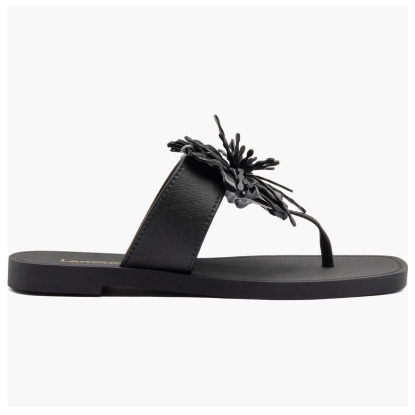 Larroude Hibiscus Sandals in Black, Size 10/11 NEW w/o Box