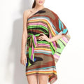 Milly of NY Silk One Shoulder Dress, Multicolor Size 4 EXCELLENT!