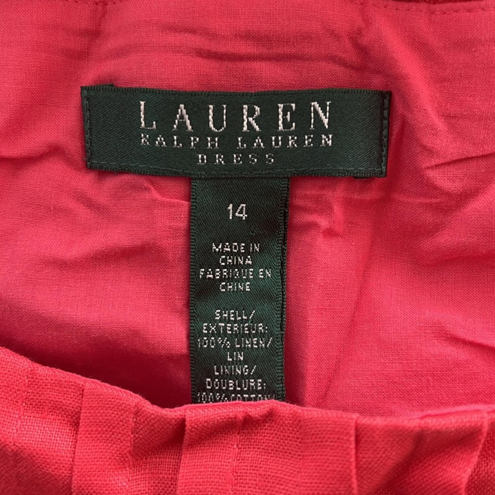 Lauren Ralph Lauren Linen Dress, Peach/Orange Size 14 EXCELLENT! like new