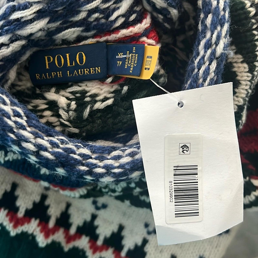 Polo by Ralph Lauren Mixed Print Turtleneck Sweater, Size XS New w/Tag