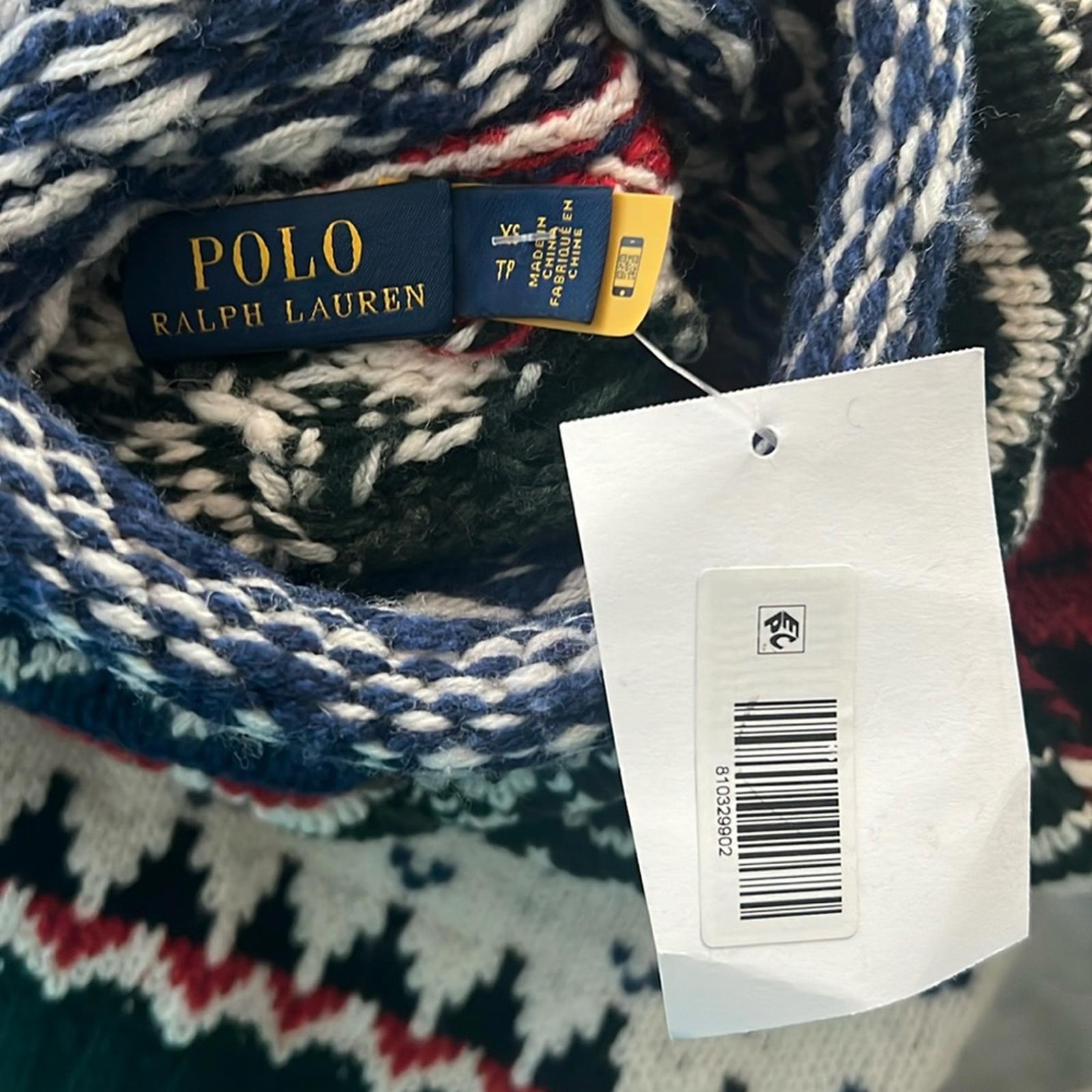 Polo by Ralph Lauren Mixed Print Turtleneck Sweater, Size XS New w/Tag