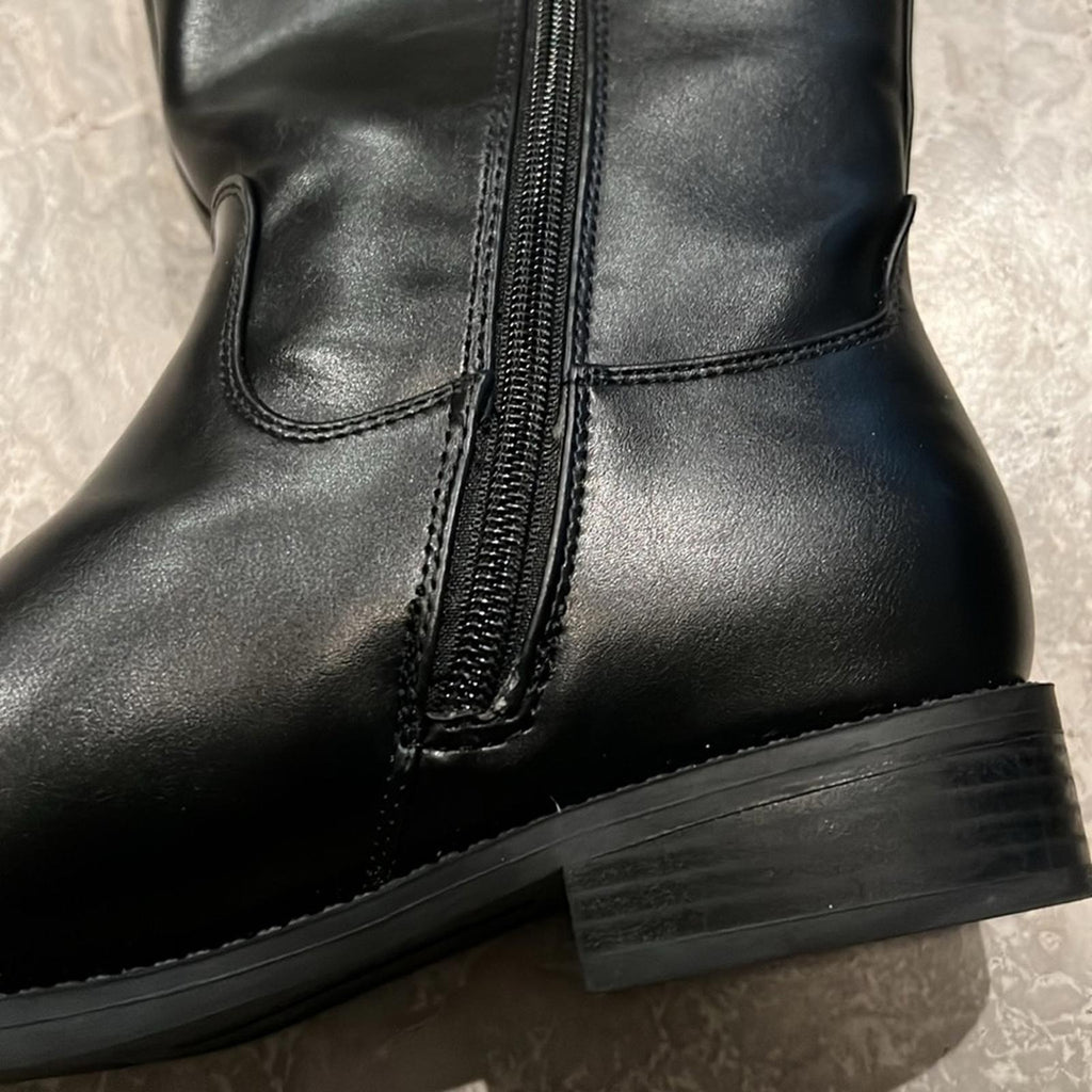 Tommy Hilfiger Inezy Riding Boots, Black Size 8.5 in Original Box Retail $149.50