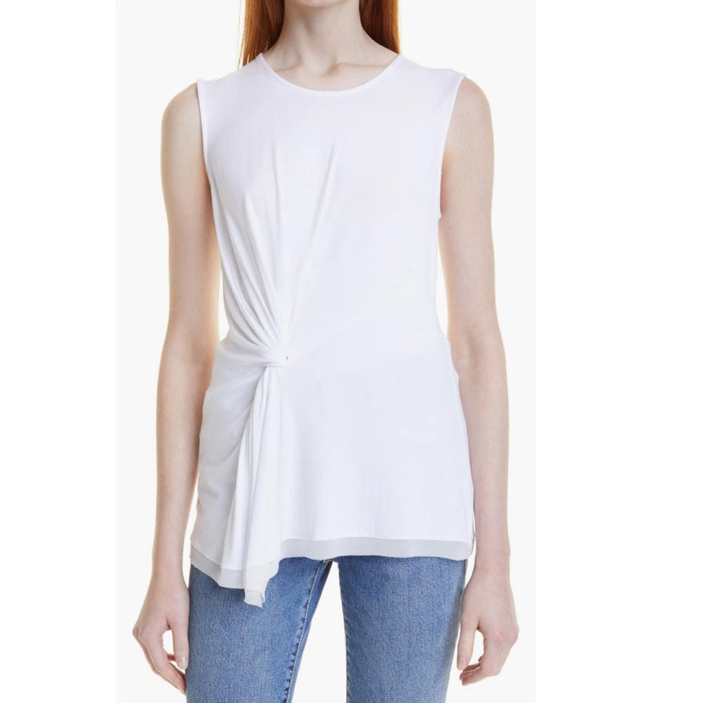 Kobi Halperin Stevie Knotted Sleeveless Top, White Size XS New w/Tag Retail $148