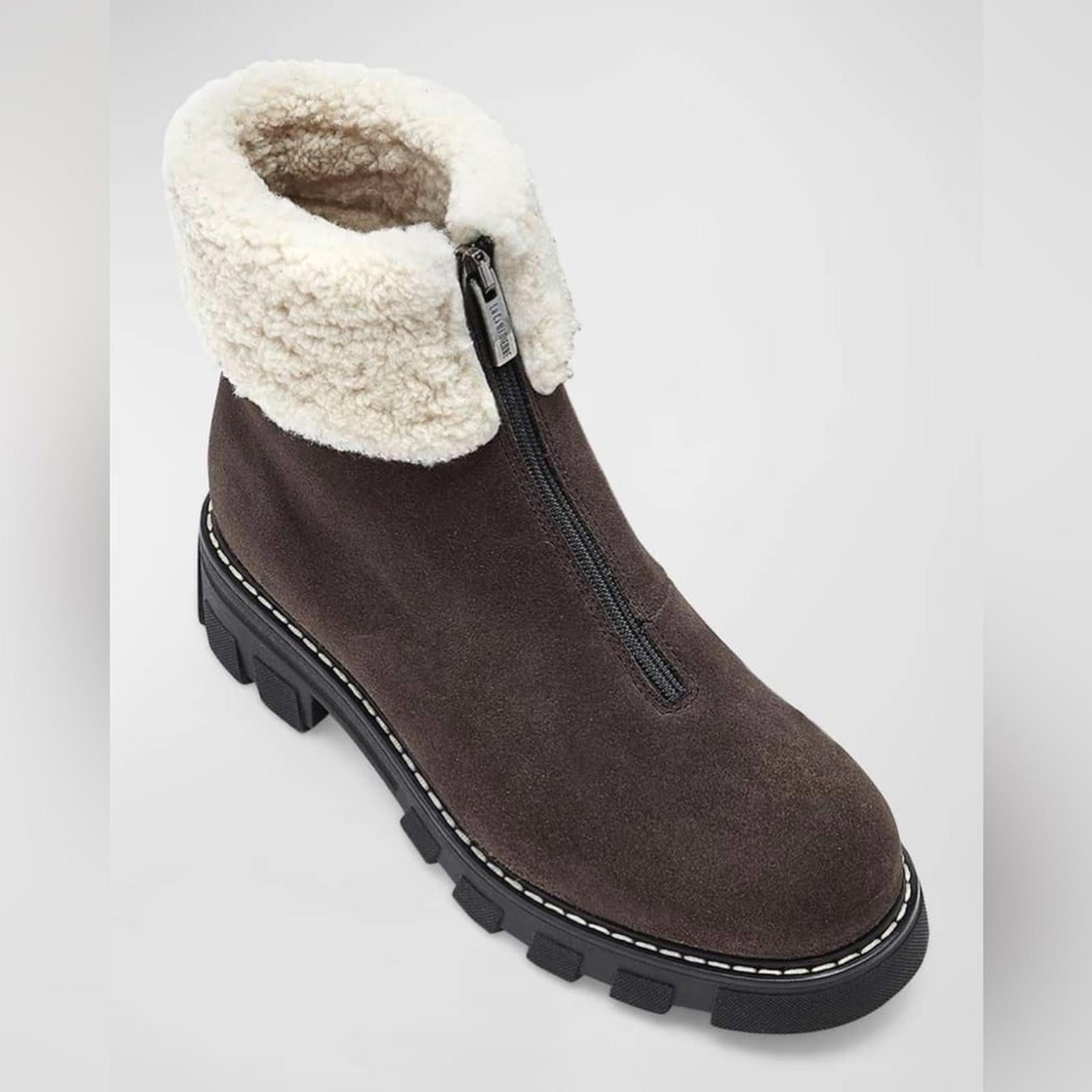 La Canadienne Abba Suede Shearling Waterproof, Brown Size 5M NEW Retail $585
