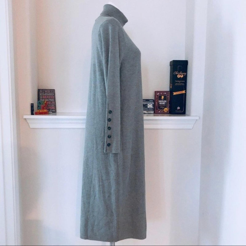 J.Jill Sweater Dress Turtleneck Long Sleeve Heather Grey Size M New w/Tag