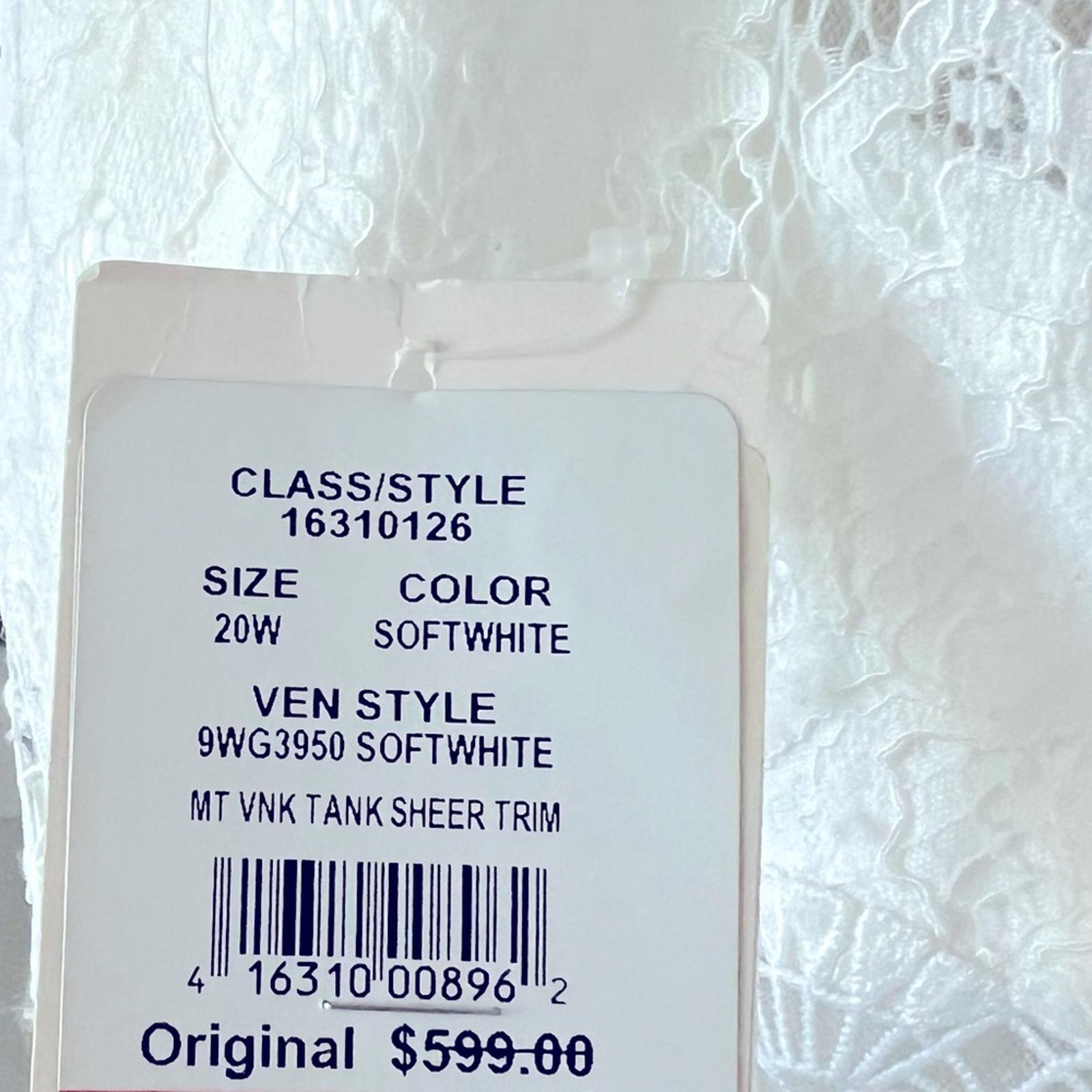 GALINA V-Neck Lace Illusion Wedding Dress, White, Size 20W Retail $599 SOLD OUT