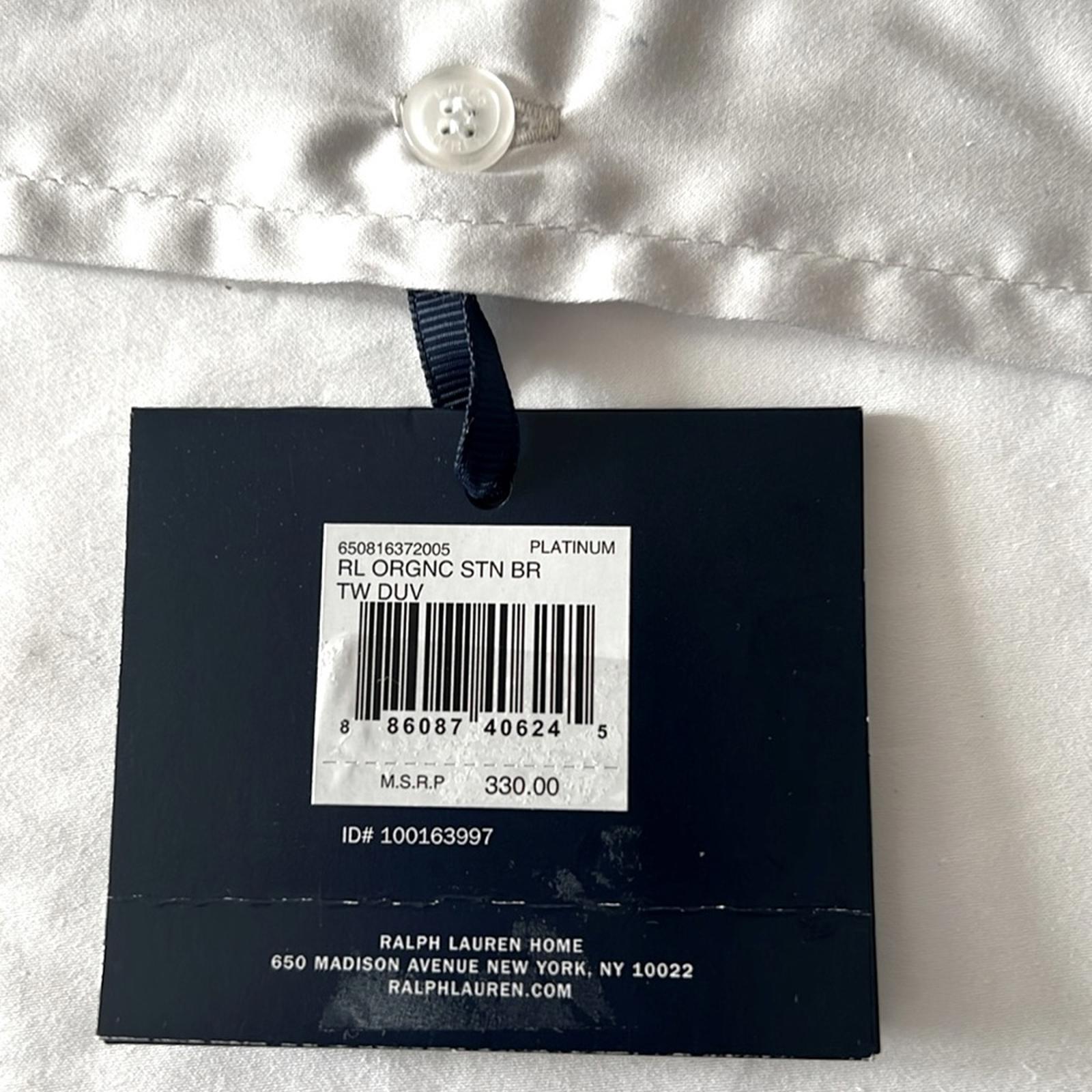Ralph Lauren RL Organic Sateen Border Duvet Cover, Twin New w/Tag Retail $330