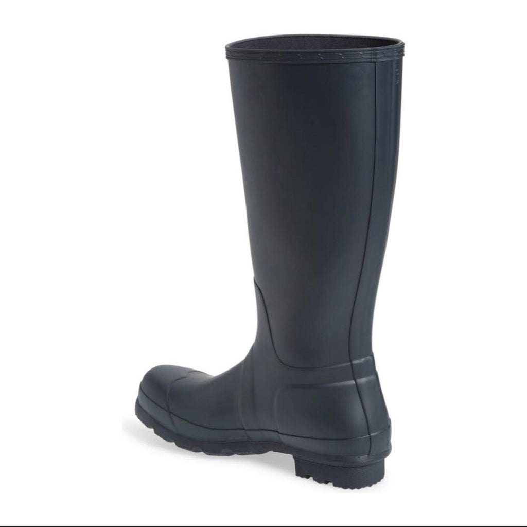 Hunter Tall Rain Boots in Black w/Grey Stripe, Size US7 EU38, New w/Tag