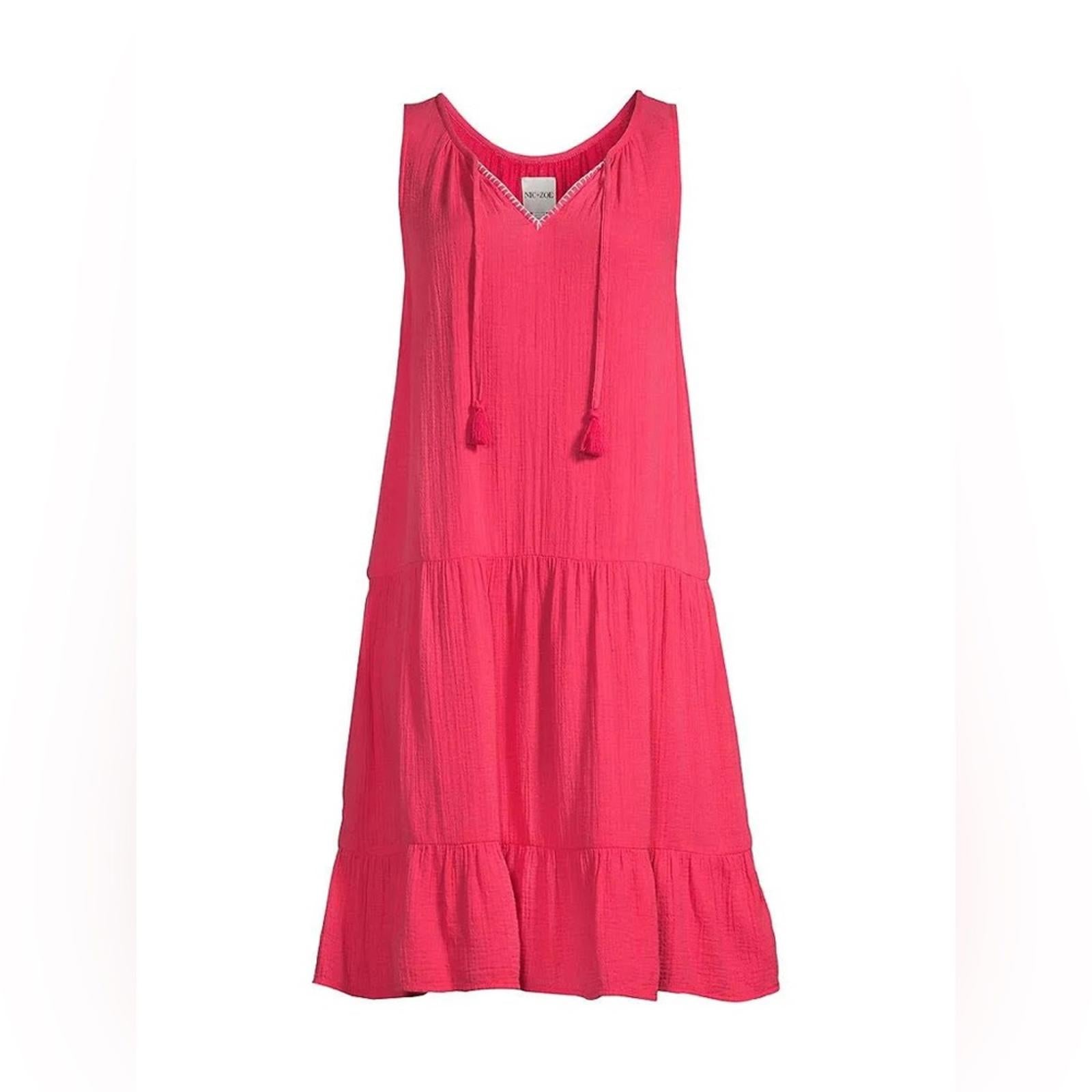 Nic+Zoe Tiered Gauze Sleeveless Tank Dress in Red, Size XXL New w/Tag