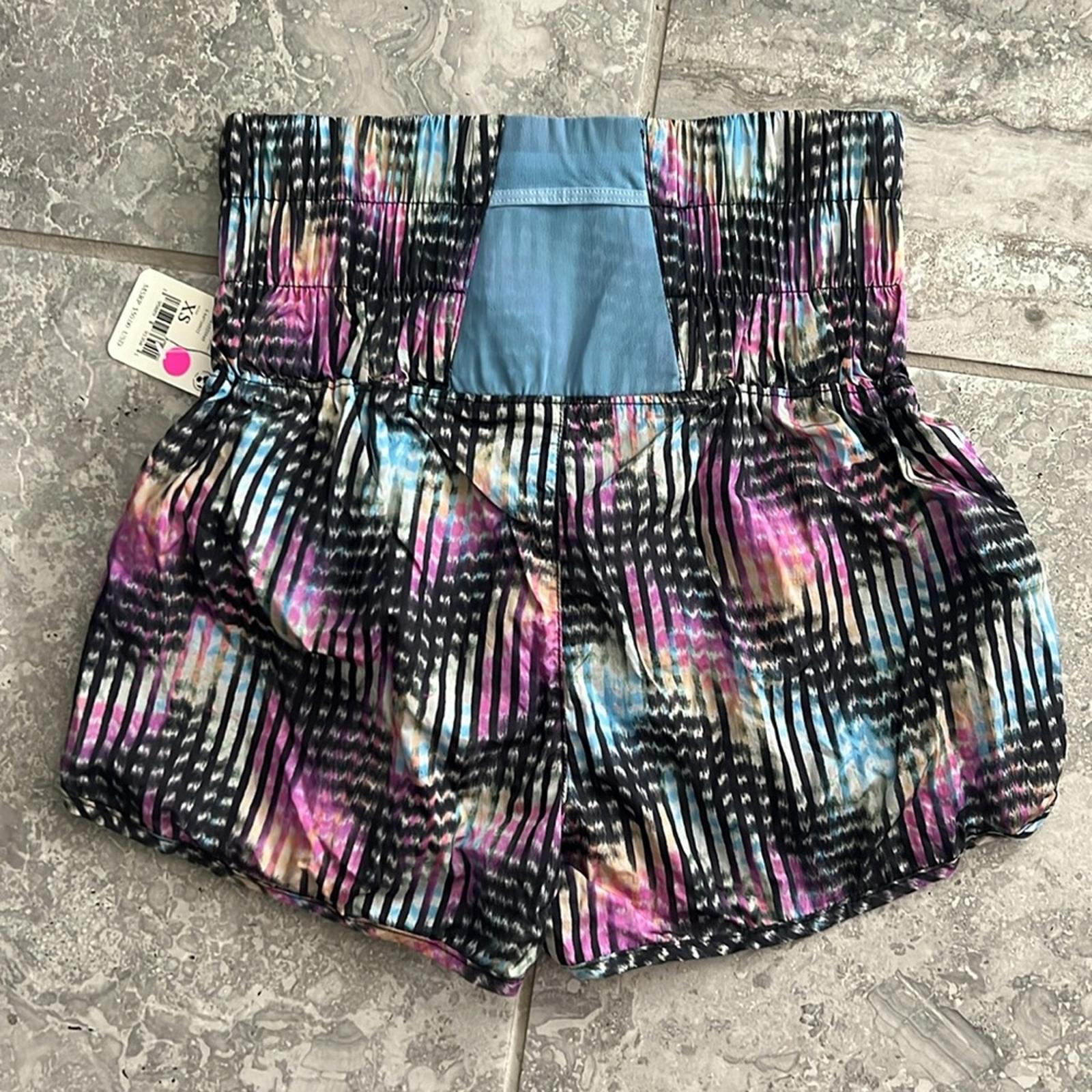 Free People Movement The Way Home Printed Shell Running Shorts, Size XS NWT