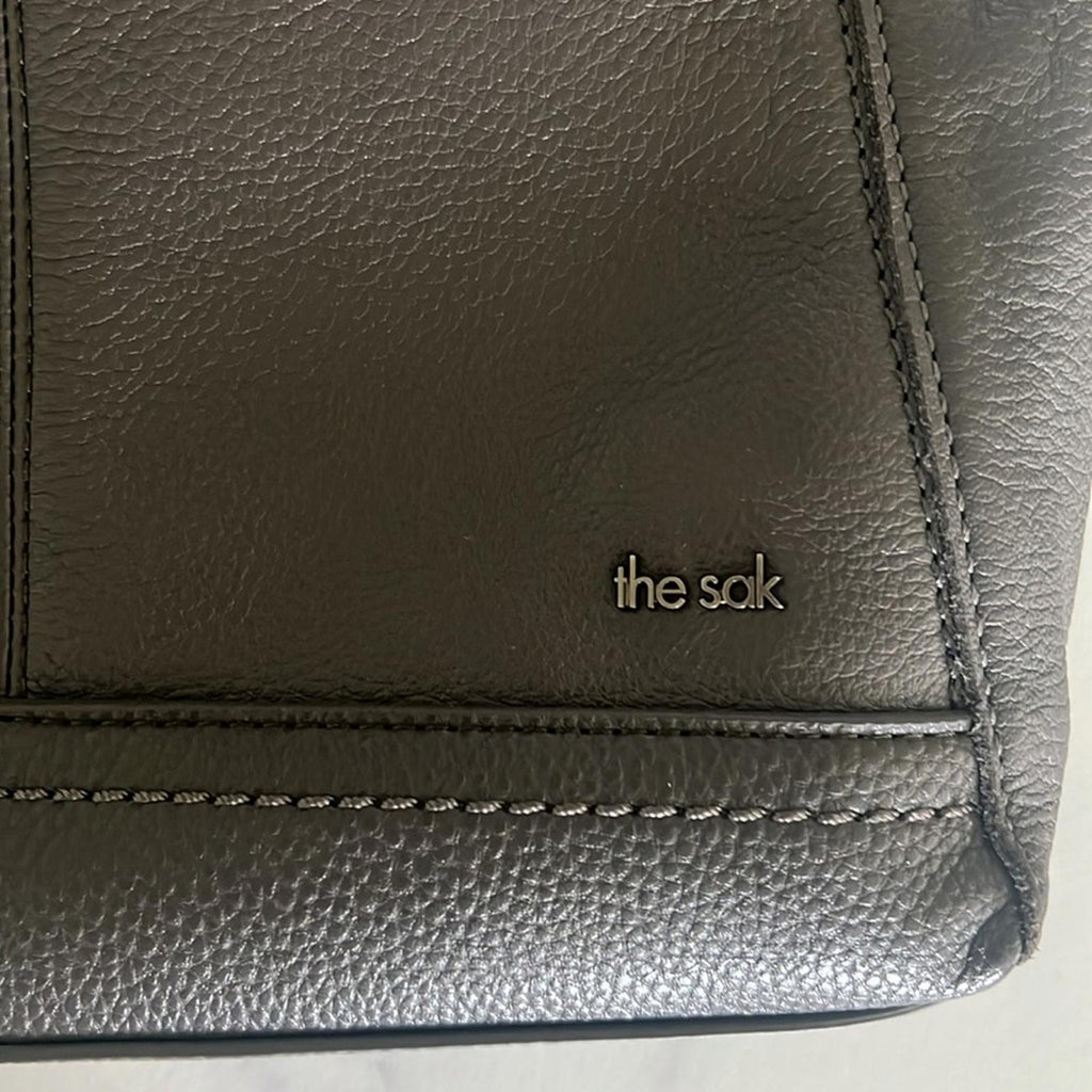 The Sak Lucia Leather Crossbody in Slate/Grey, NEW $149