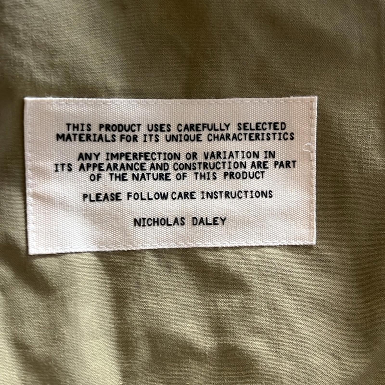Nicholas Daley Field Jacket Khaki Mix Button Front Point Collar Size S NWT $765
