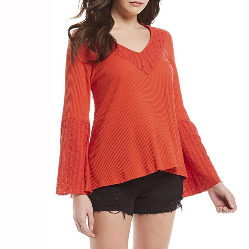 Free People Parisian Nights Top in Vermillion, Size S New w/Tag