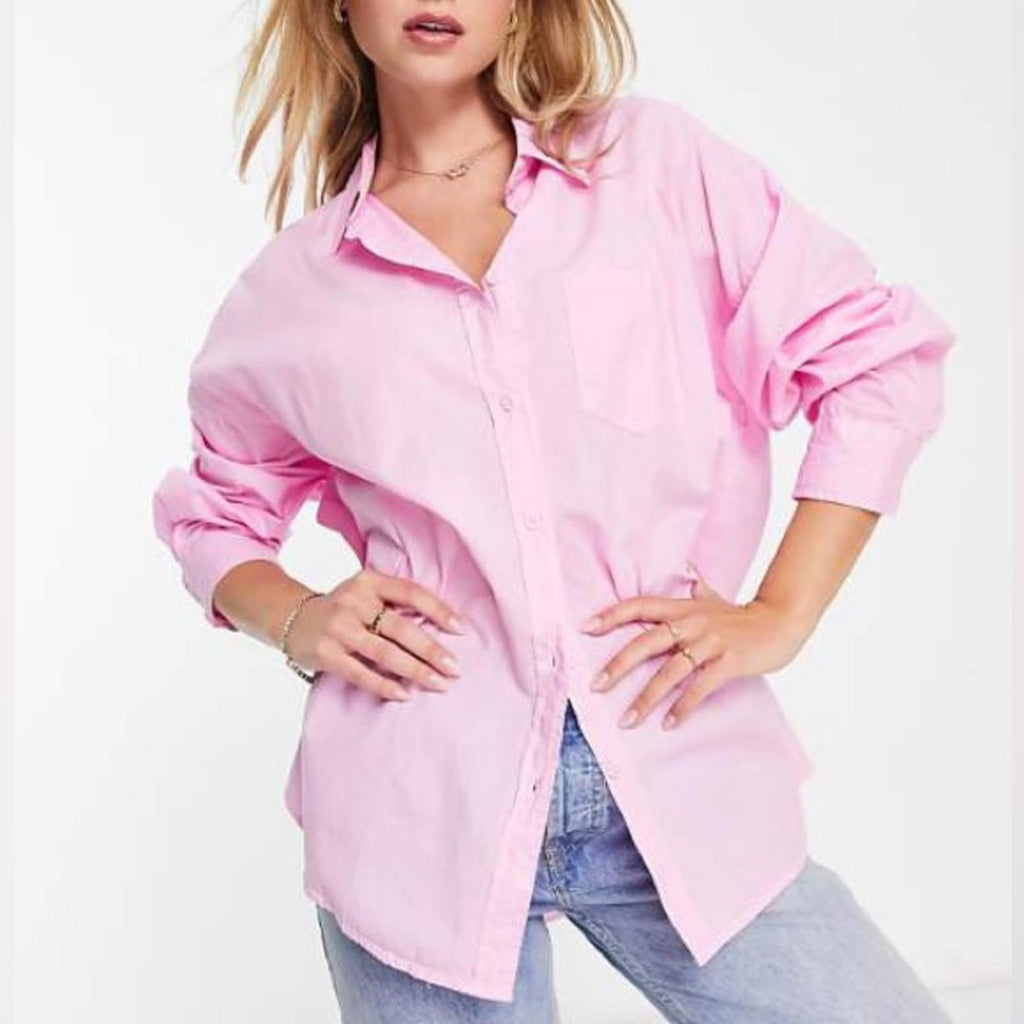 Cotton On Curve Dad Shirt in Soft Iris/Pink Shirt, NWT, Size 20-22
