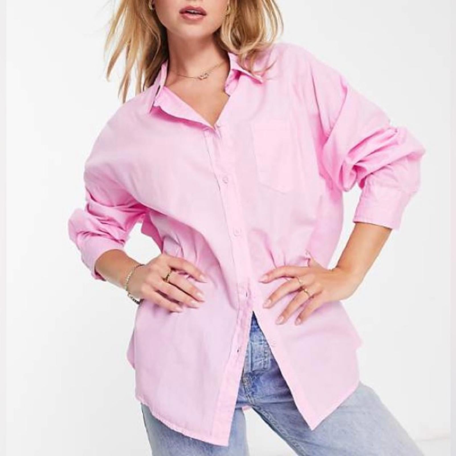 Cotton On Curve Dad Shirt in Soft Iris/Pink Shirt, NWT, Size 20-22