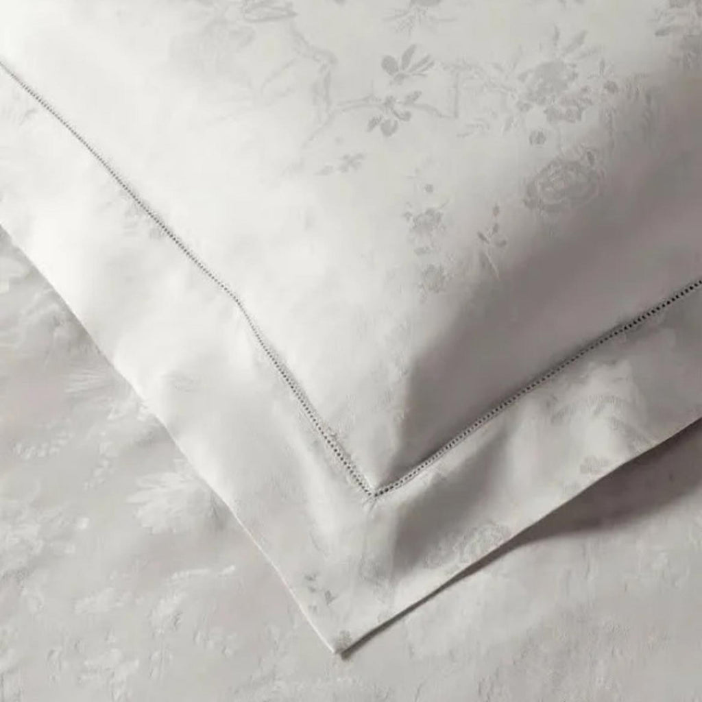 Ralph Lauren Home Organic Cotton Bethany Jacquard Silver Queen Duvet Cover, NWT