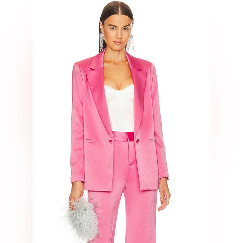 NWT Alice+Olivia Revolve Denny Notch Collar Boyfriend Blazer, Pink New w/Tag