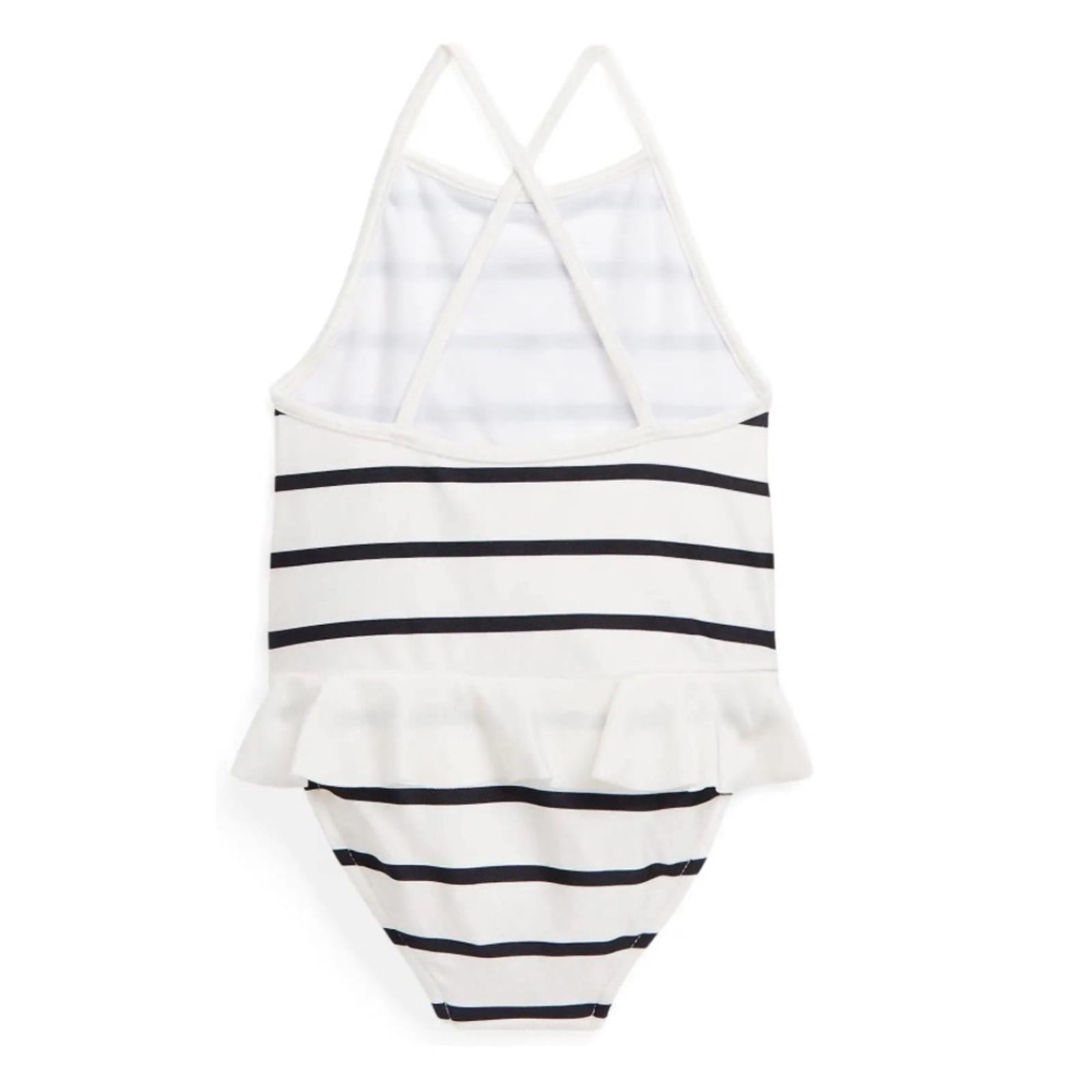 Polo Ralph Lauren Kids Striped Ruffled One-Piece Swimsuit Size 5 New w/Tag