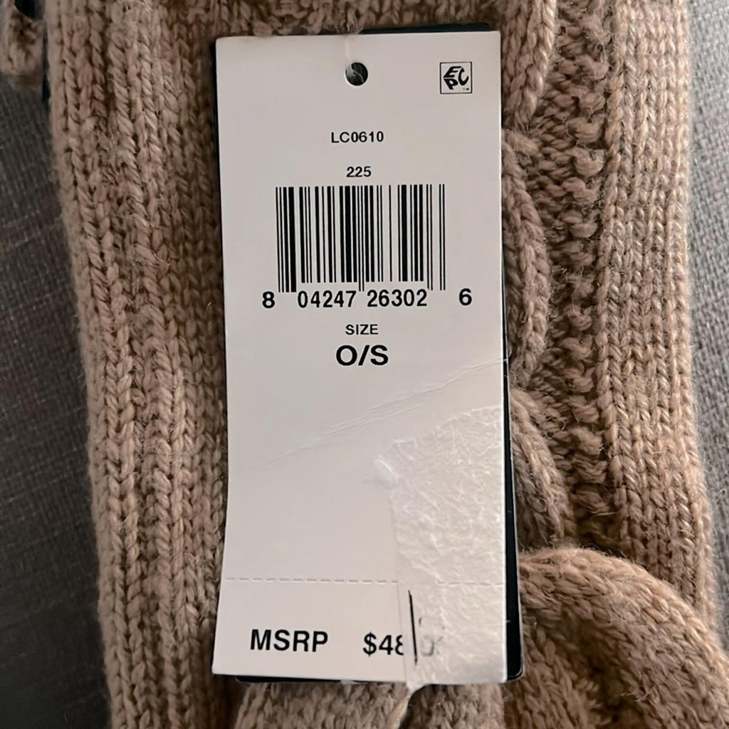 Lauren Ralph Lauren Cable Pop-Top Glove in Classic Camel, NWT, One Size