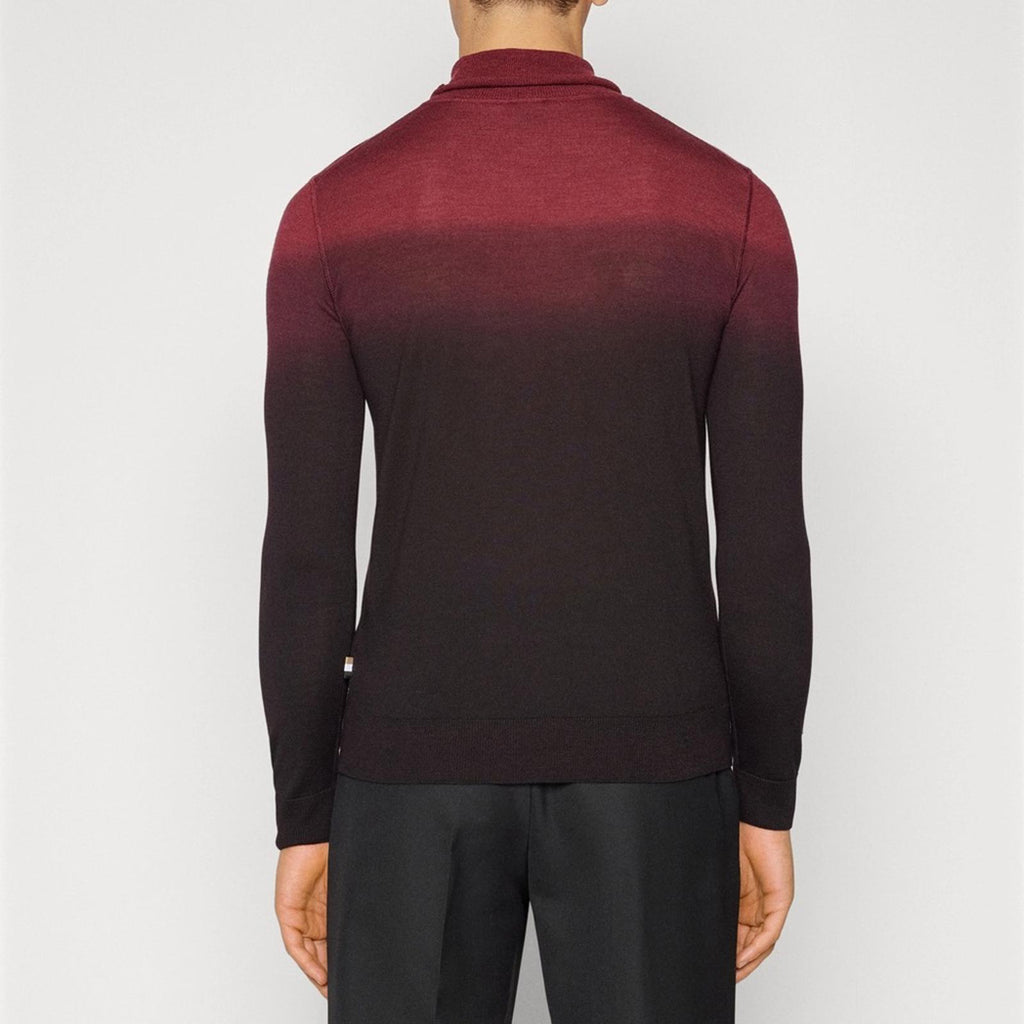 BOSS Wool & Silk Turtle Neck Sweater in Red/Black, Size S, New w/Tag
