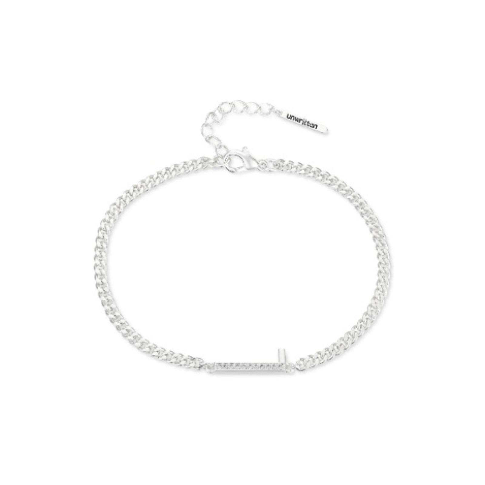 Unwritten Cubic Zirconia Fine Silver Plated 7”+1” Extender Bracelet, New w/Tag