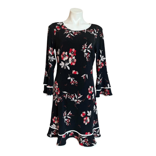 Alfani Floral Fit & Flare Tiered Dress, Size 10 Retail $99.50