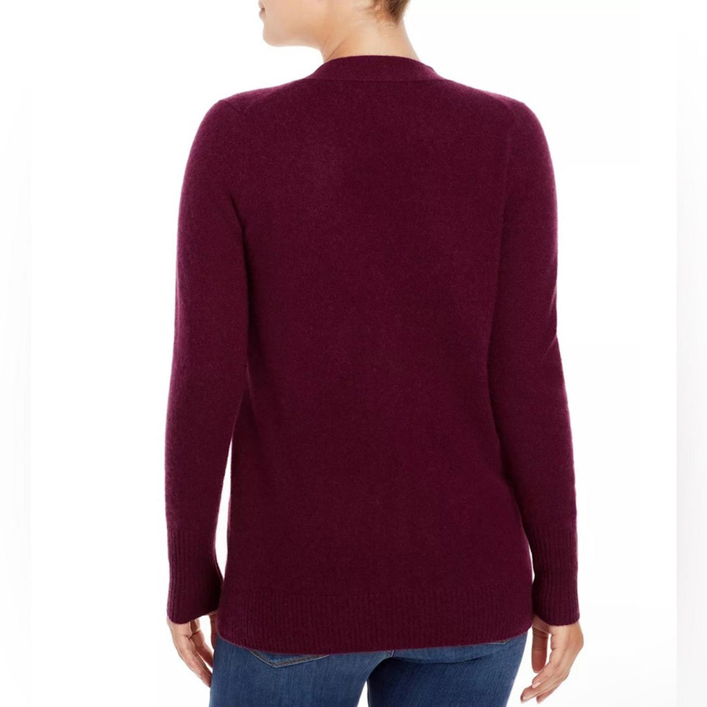 Cashmere Grandfather Cardigan in Burgundy from C by Bloomingdale's Size XS NWT