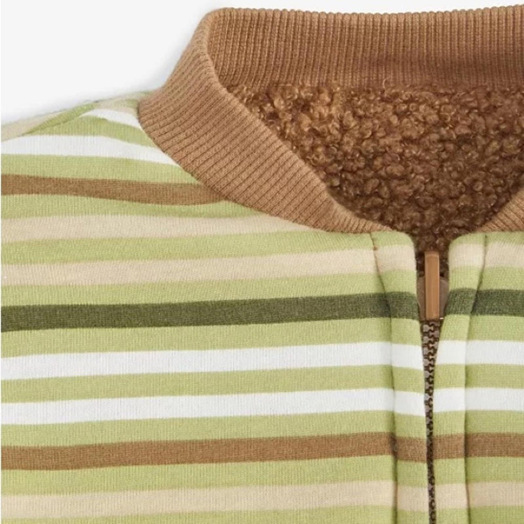 First Impressions Baby Boys Reversible Faux-Sherpa Striped Jacket, Size 0-3M NWT