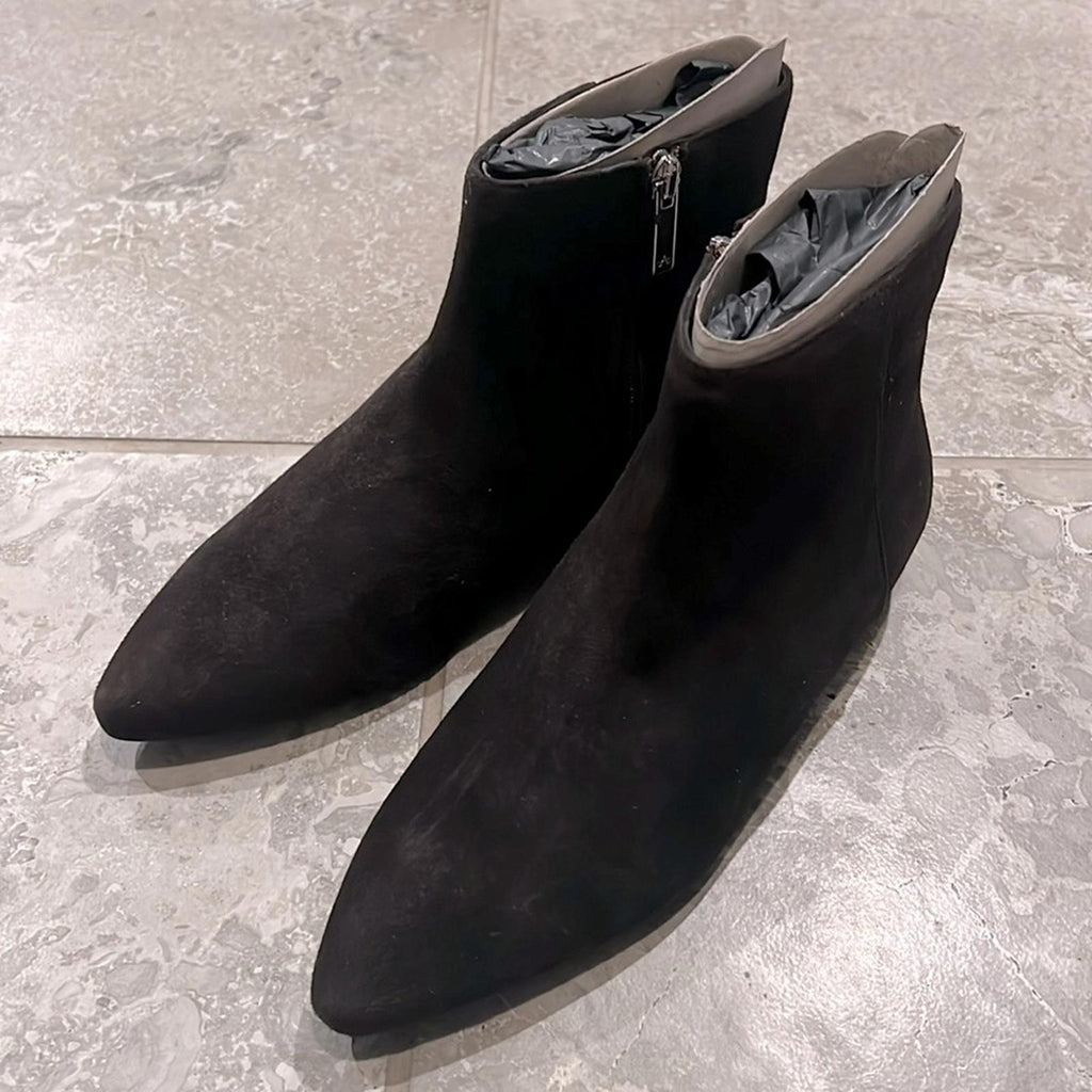 Aquatalia Prisilla Brown Dress Suede Booties, Size 9 New in Box +DustBag
