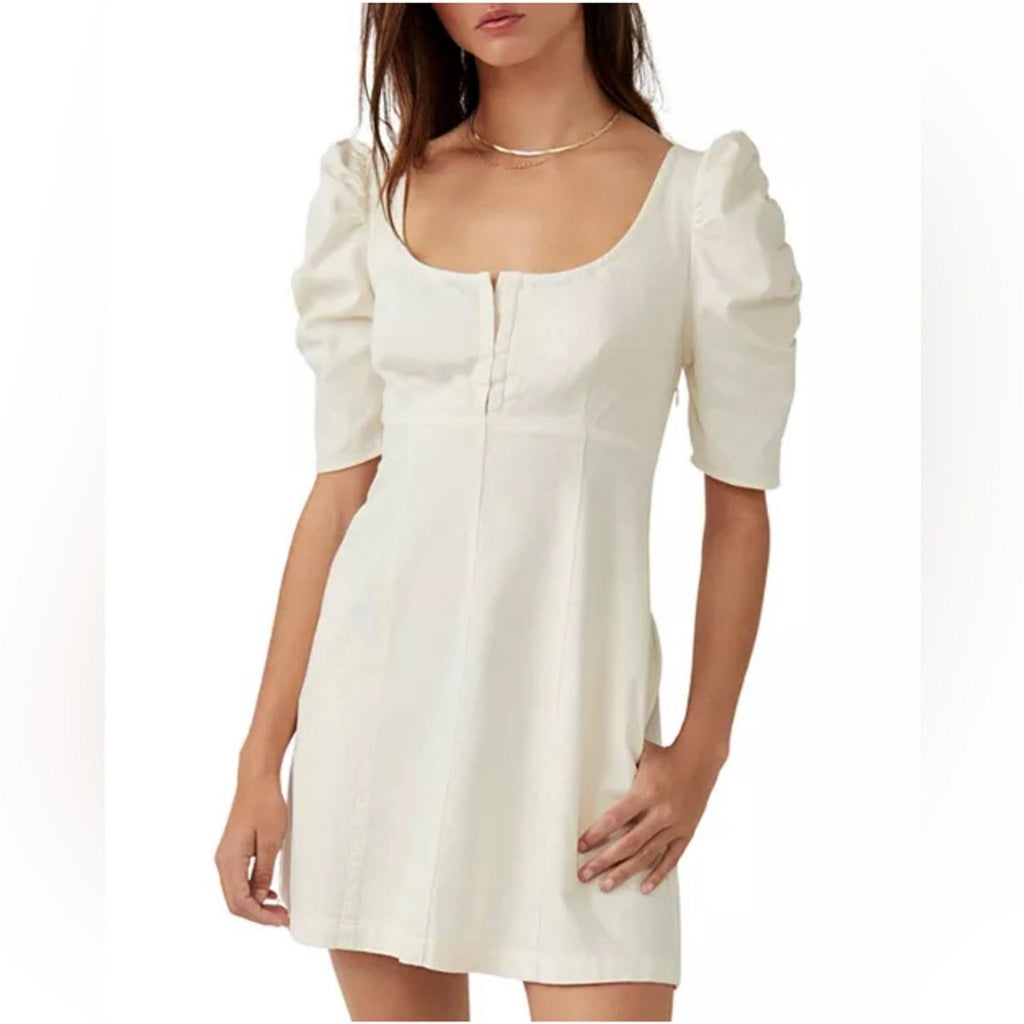 Free People Cotton Cheyenne Denim Mini Dress, Size XL New w/Tag