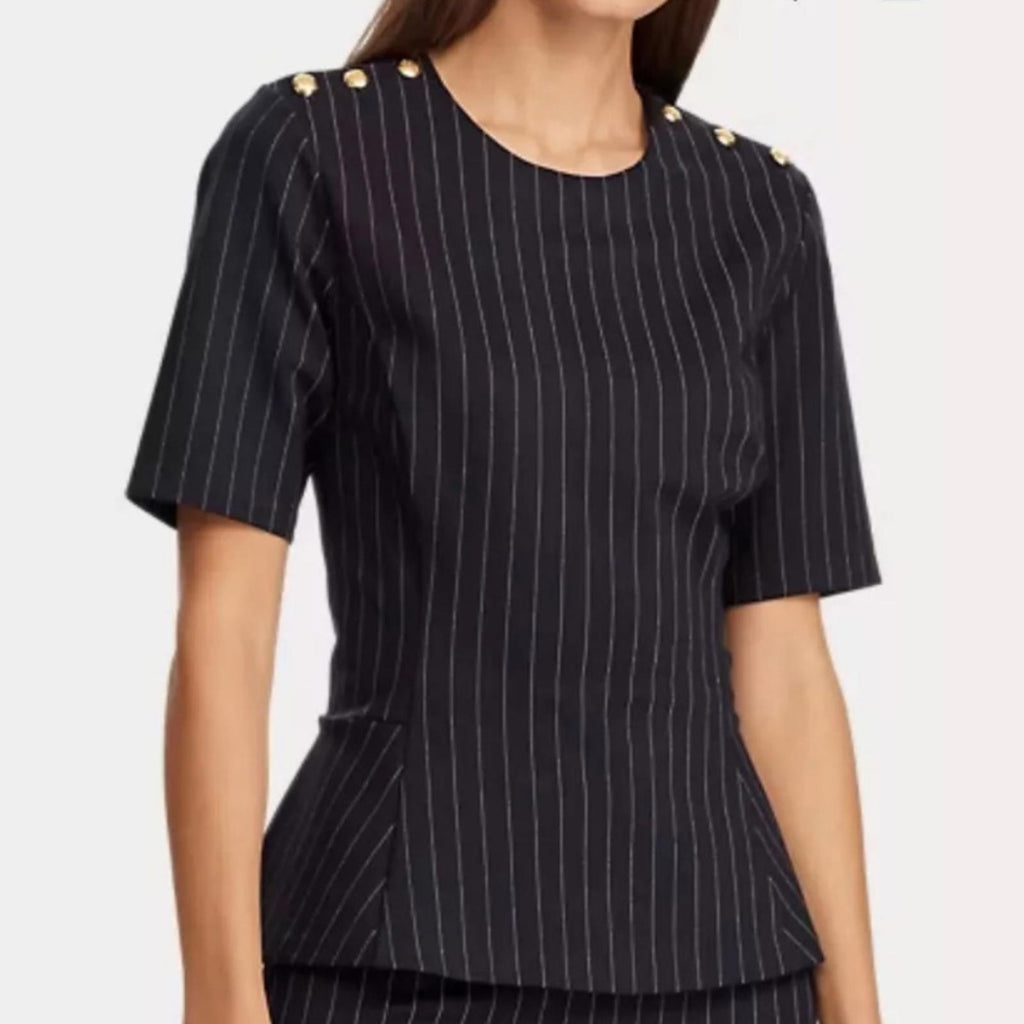 Lauren Ralph Lauren Striped Peplum Top Size XL EXCELLENT!