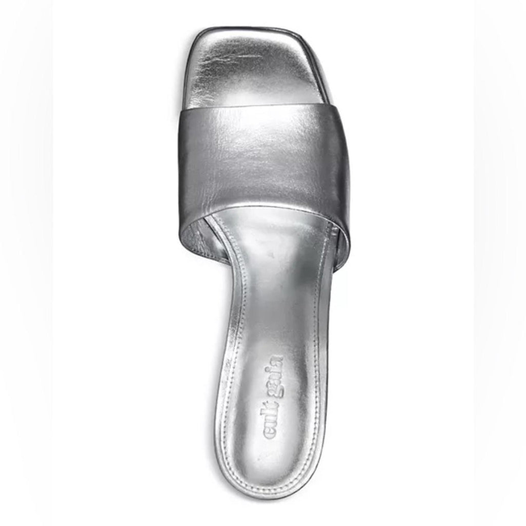 Cult Gaia Nadia Platform Sandals in Shiny Silver, NWT, Size EU 37