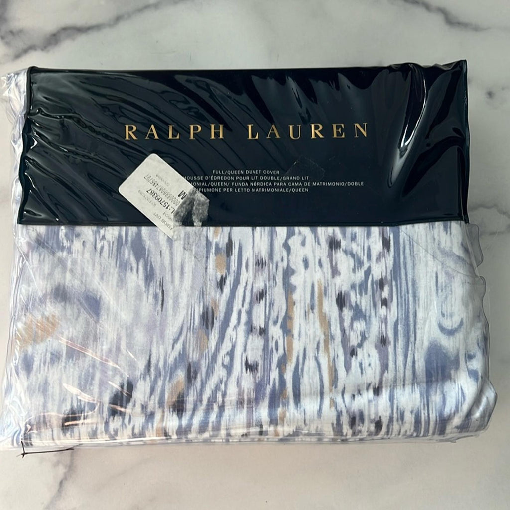 Ralph Lauren Lorelai Cotton Sateen Queen Duvet Cover in Periwinkle, NEW w/Tag