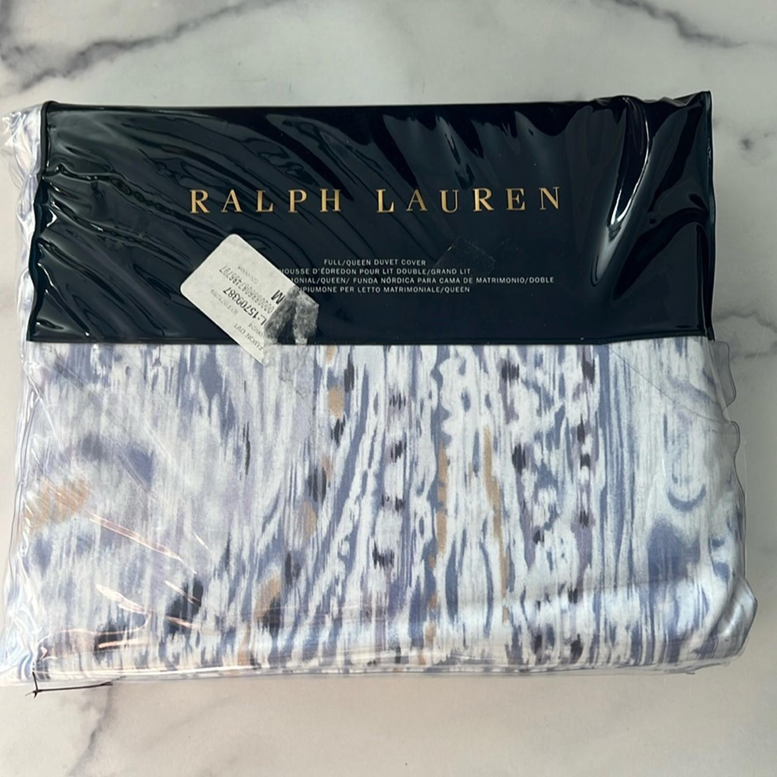 Ralph Lauren Lorelai Cotton Sateen Queen Duvet Cover in Periwinkle, NEW w/Tag