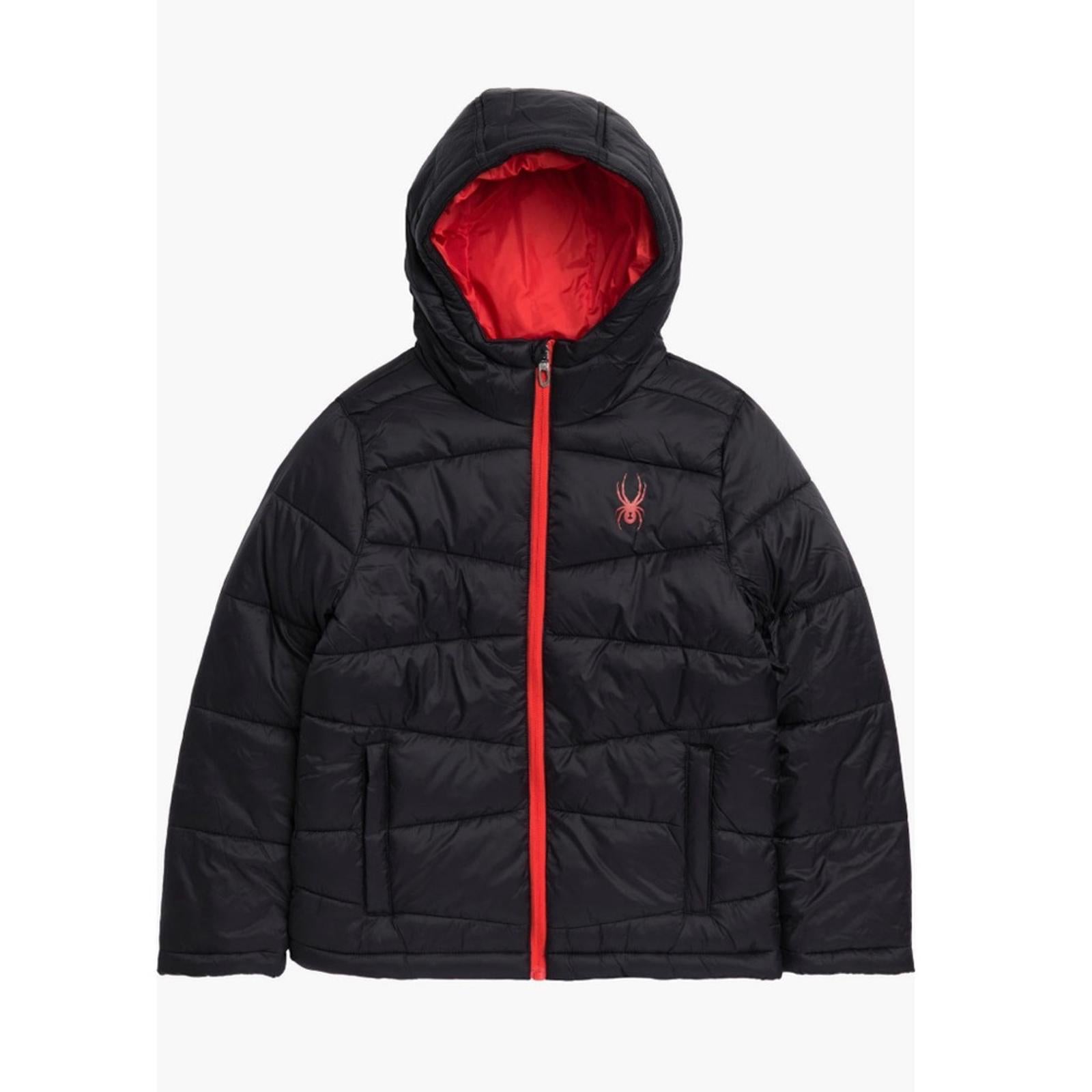 Spyder Kid’s District Hooded Puffer Jacket in Black Size L, New w/Tag