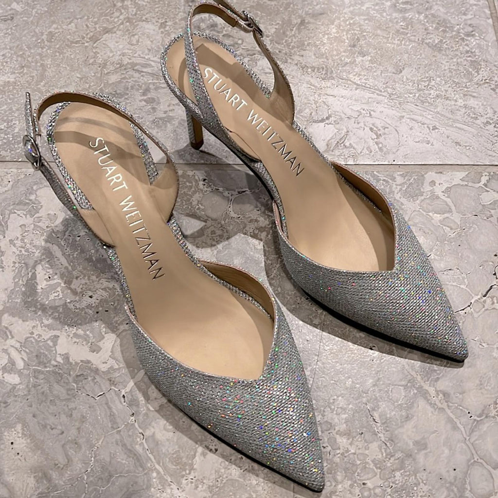 Stuart Weitzman Julia 75 Sling Pump Crystal Size 40.5|10 New in Box