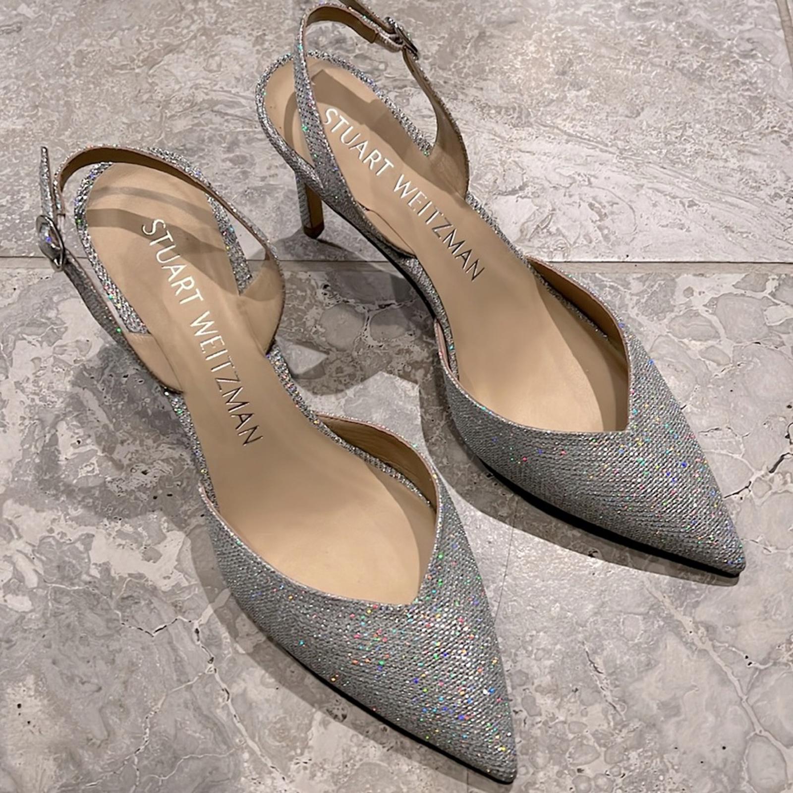 Stuart Weitzman Julia 75 Sling Pump Crystal Size 40.5|10 New in Box