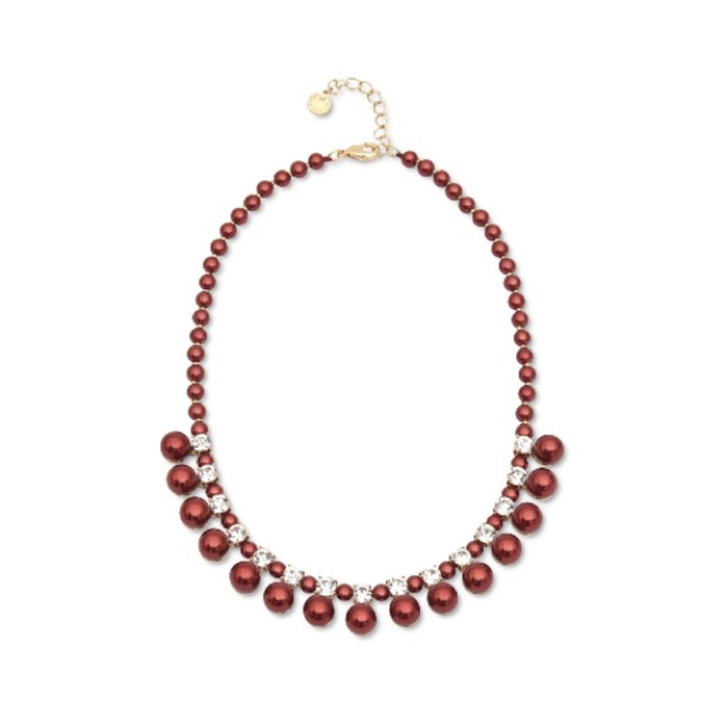 Charter Club Gold-Tone Crystal & Colored Faux Pearl Necklace 17" +2" Extender