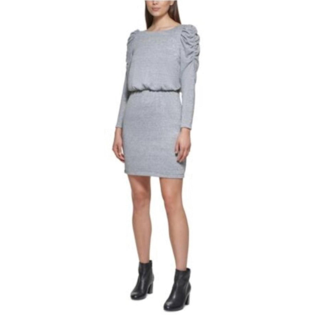 Jessica Howard Metallic Gathered Pouf Sleeve Blouson Dress, Size 16W, New w/Tag