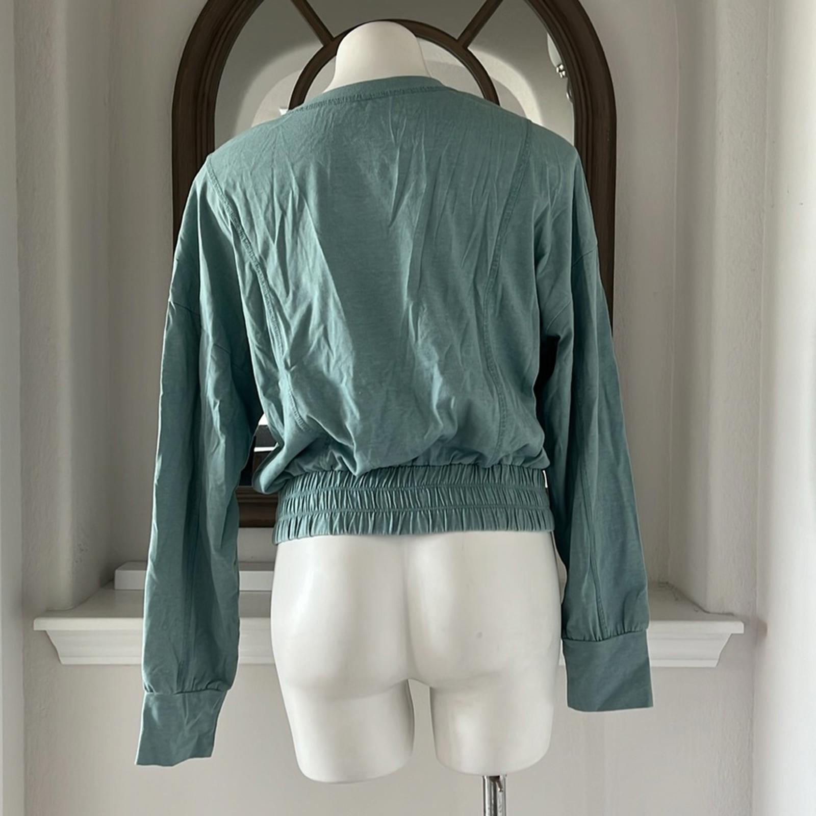 New DOLAN Anthropologie Long Sleeve Top, Turquoise Size M