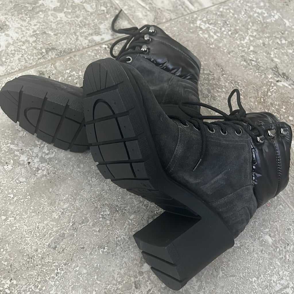 Marc Fisher LTD Velima Mixed Media Bootie in Dark Grey, Size 7.5 NEW
